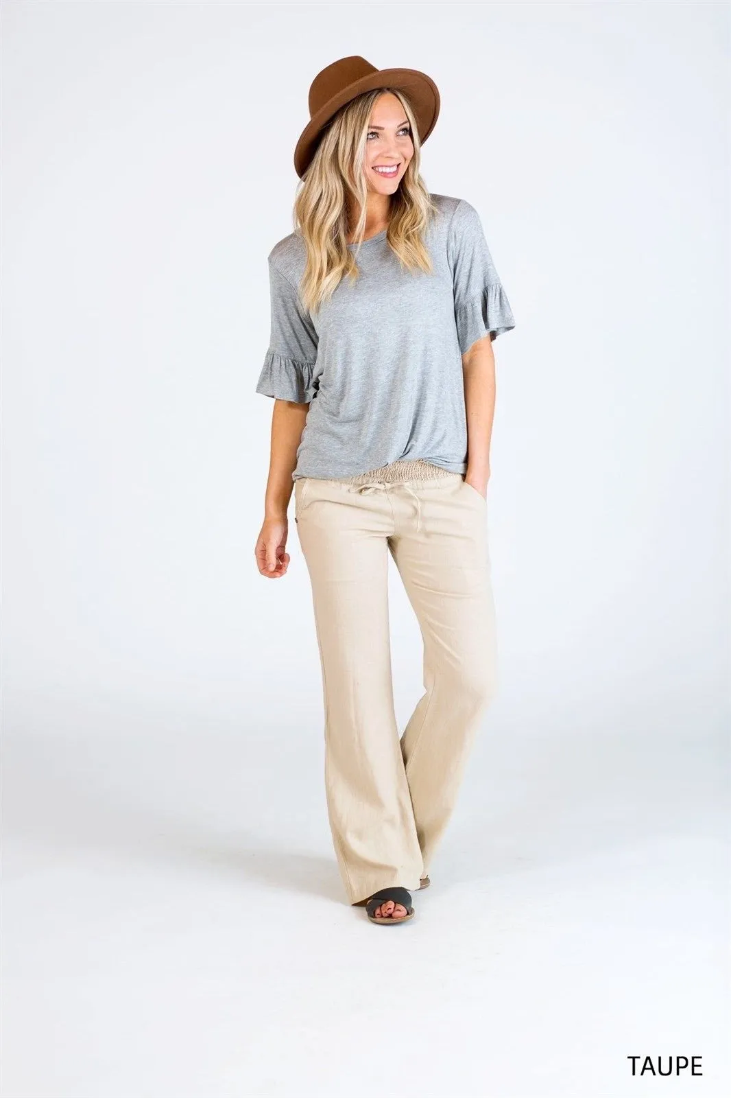 Tie Waist Linen Pants