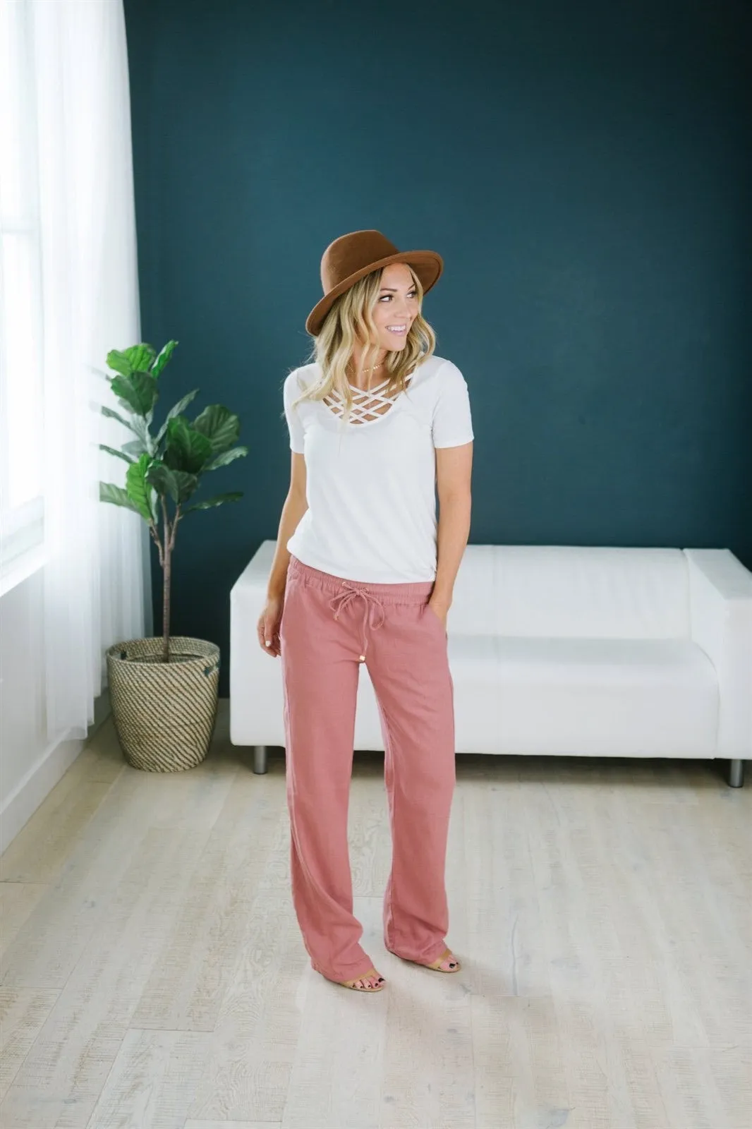 Tie Waist Linen Pants