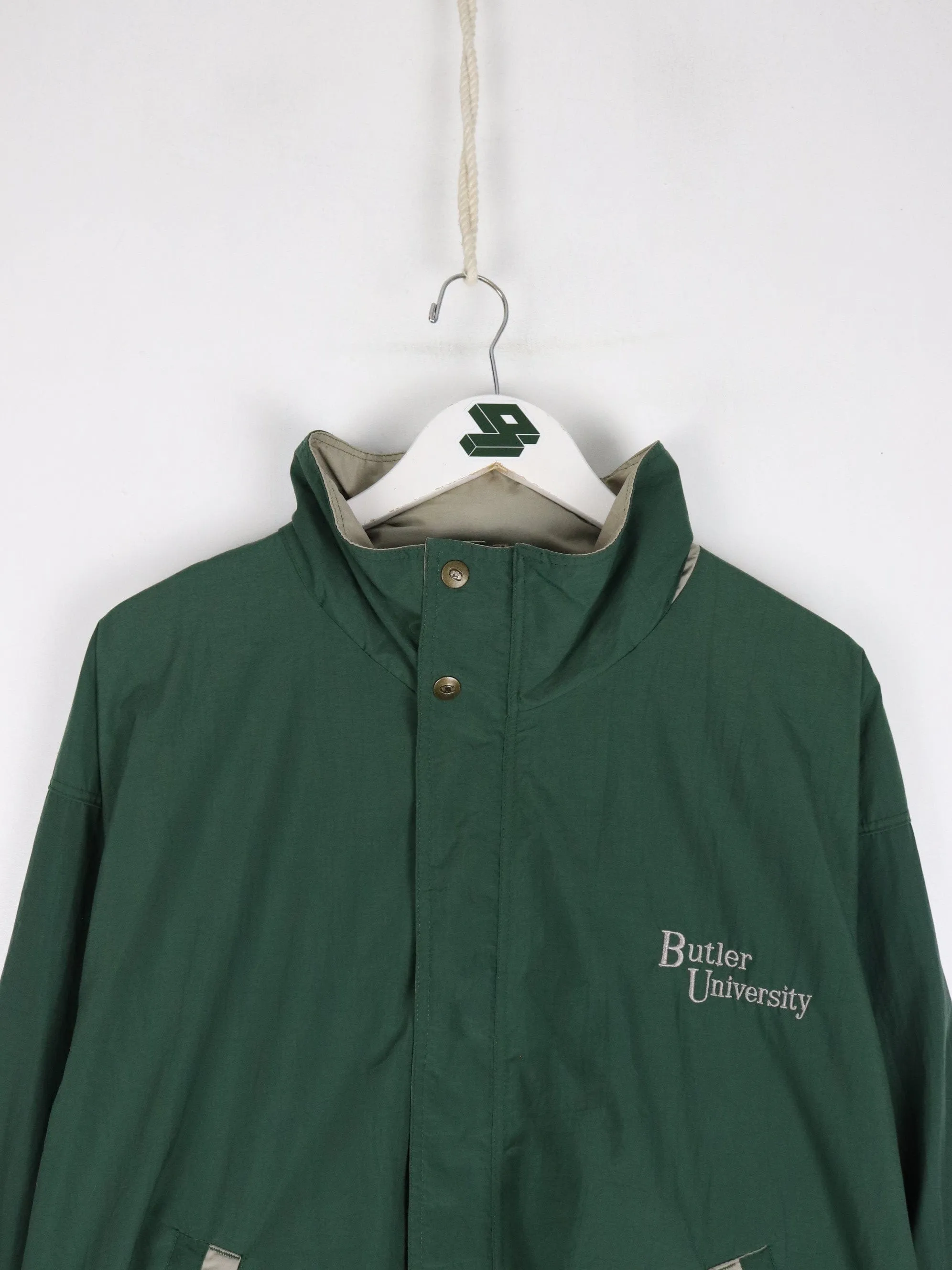 Vintage Butler University Jacket Mens Medium Green Windbreaker