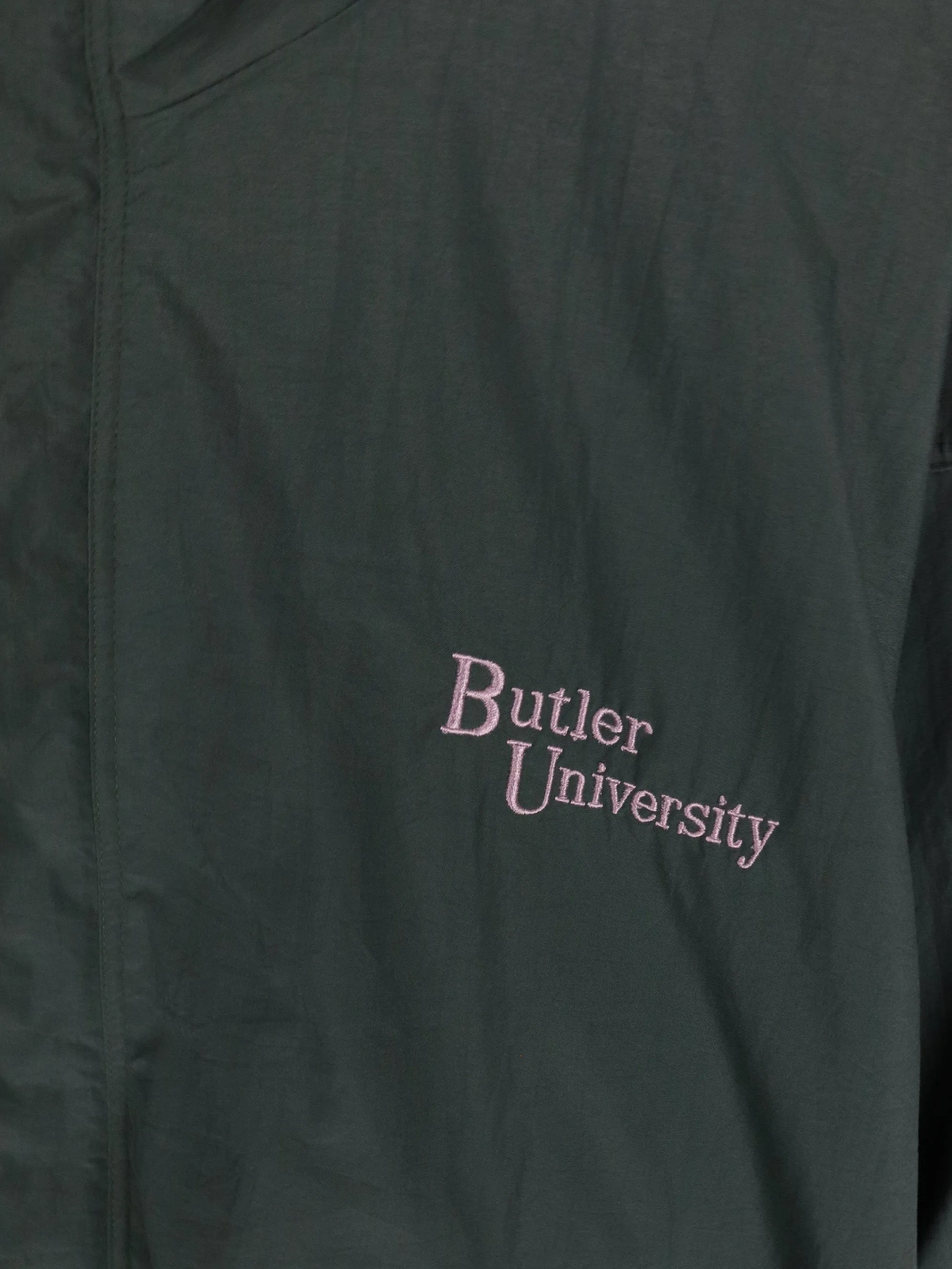 Vintage Butler University Jacket Mens Medium Green Windbreaker