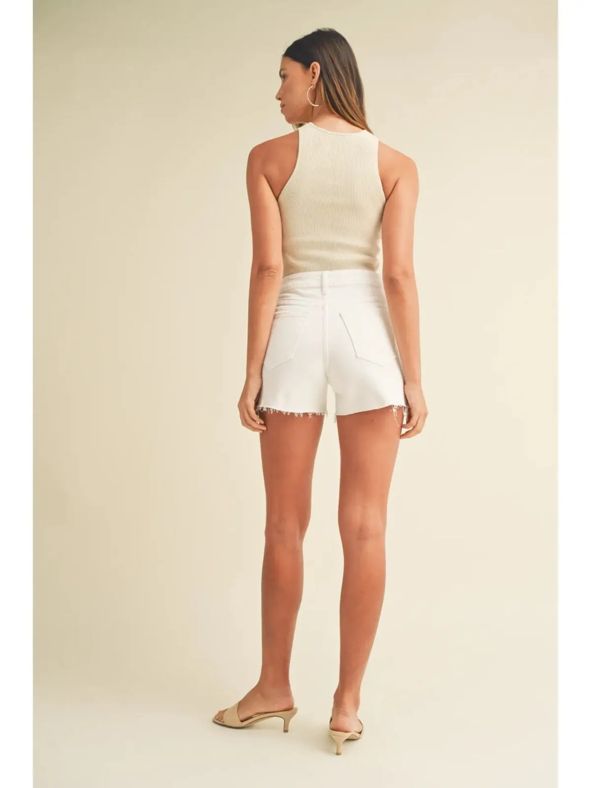 White High Rise Vintage Shorts