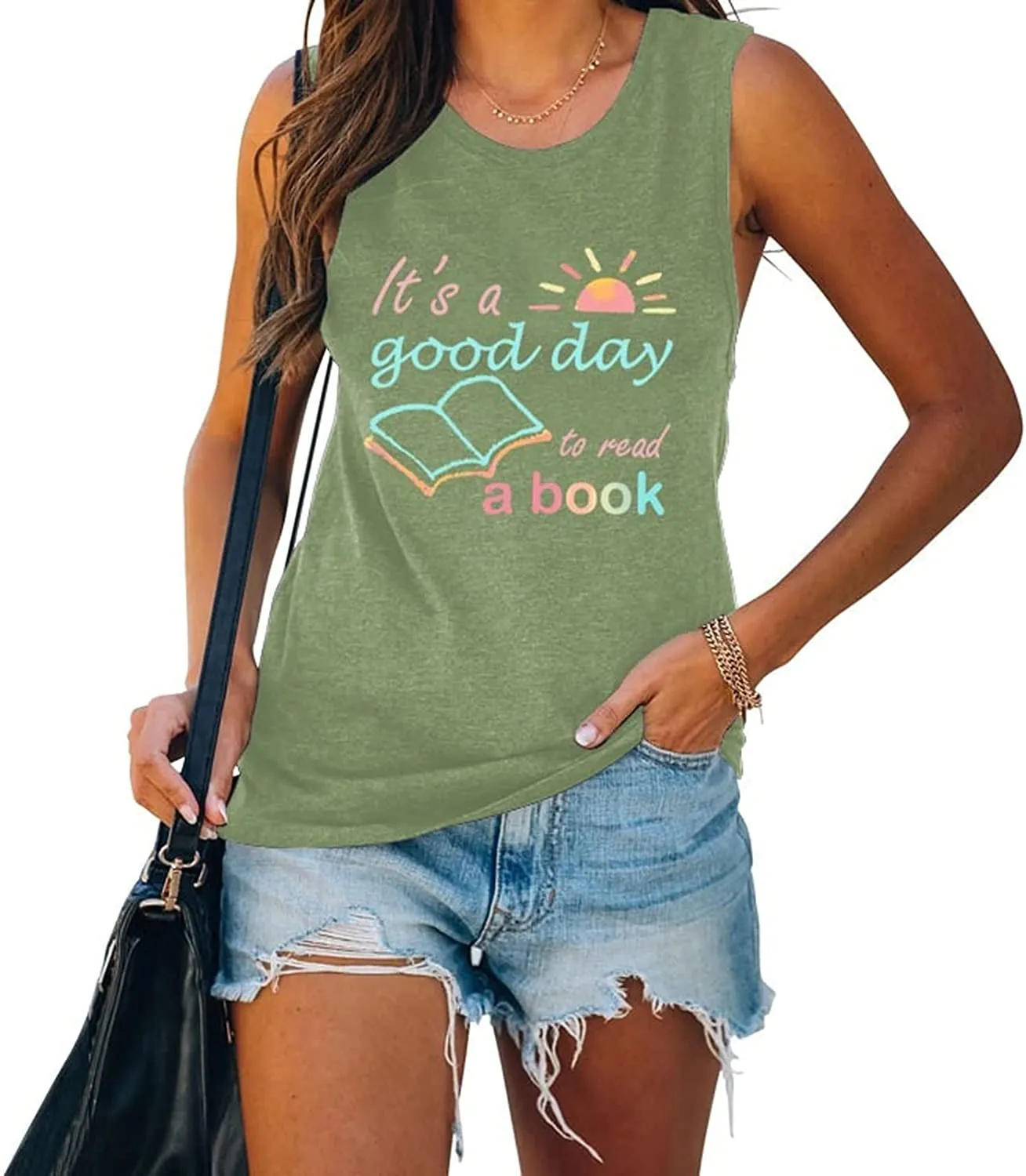 Women Book Lover Tank Tops It's A Good Day to Read A Book Funny Shirt