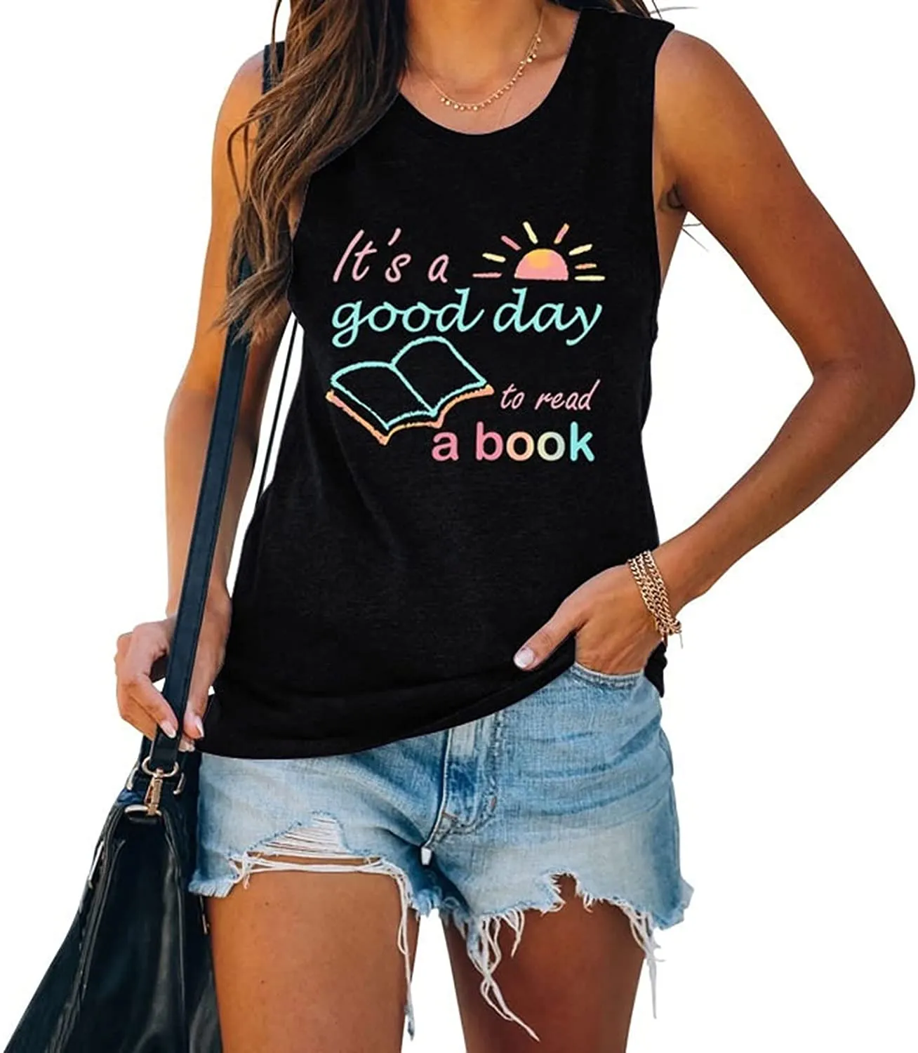 Women Book Lover Tank Tops It's A Good Day to Read A Book Funny Shirt