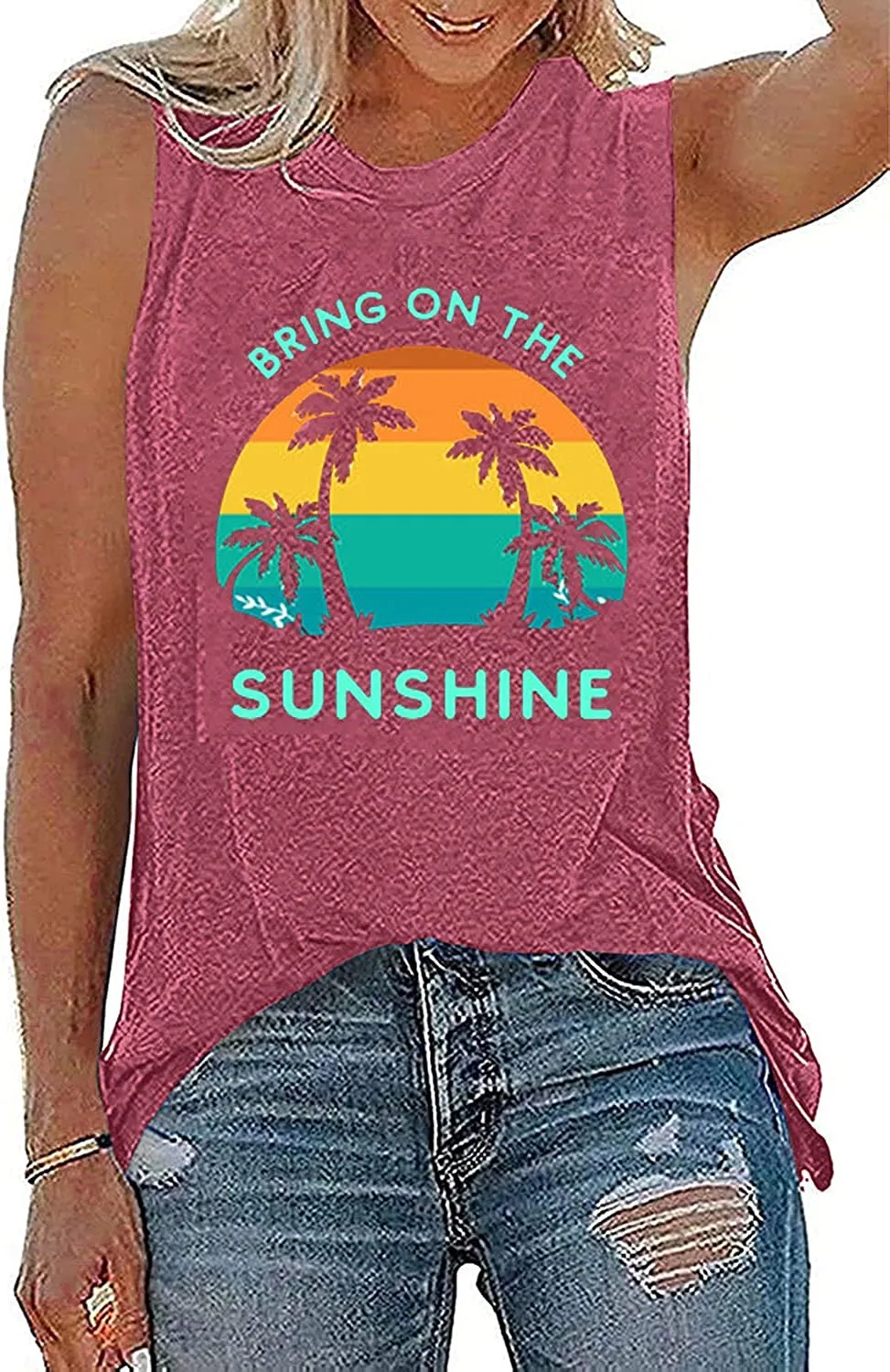 Women Bring On The Sunshine Tank Tops Women Graphic Shirt