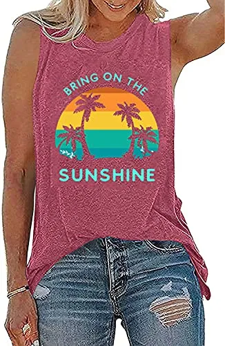 Women Bring On The Sunshine Tank Tops Women Graphic Shirt