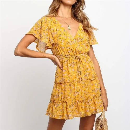 Women Dress Boho Floral Print